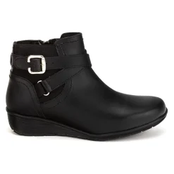 Bota Botín Piel Negro Tacón corrido Para Mujer Epidemia 02046