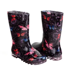Bota Lluvia Mariposa Para Mujer Pinet 04267