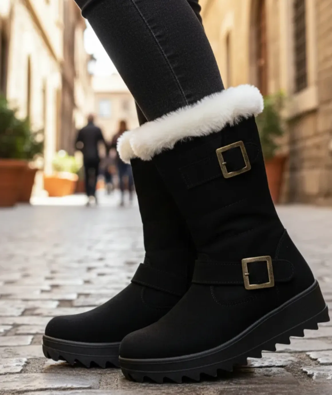 Botas Invernales Hebillas Para Mujer Itzel 08374-08375