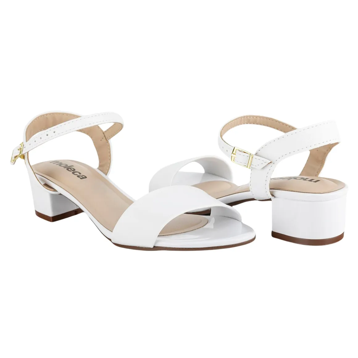 Sandalia Casual Tacón Cuadrado Para Mujer Moleca 06467/68