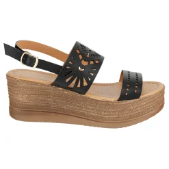 Sandalia Floral Cuña Para Mujer Joza 06502