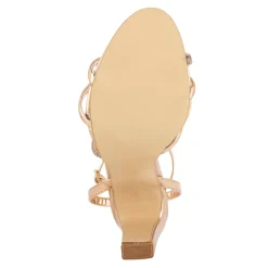 Sandalia Happy Shoes Para Mujer Fiesta Graduación de Tacón Rose Gold 08025