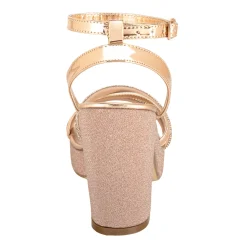 Sandalias Happy Shoes Para Mujer Fiesta Graduación Tacón Grueso Glamour 08249-50