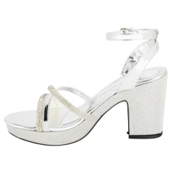 Sandalias Happy Shoes Para Mujer Fiesta Graduación Tacón Grueso Glamour 08249-50