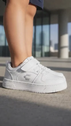 Tenis Blancos Charly Para Niño Sway Gs Casual Moda 08760