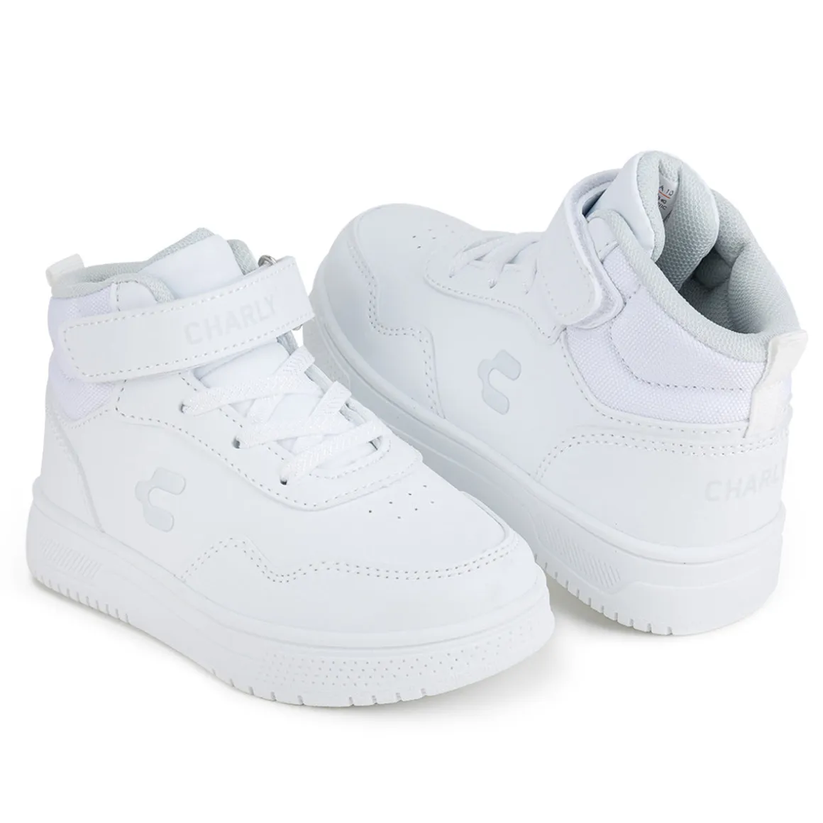 Tenis Blancos Charly Para Niño Bota Velcro 04514
