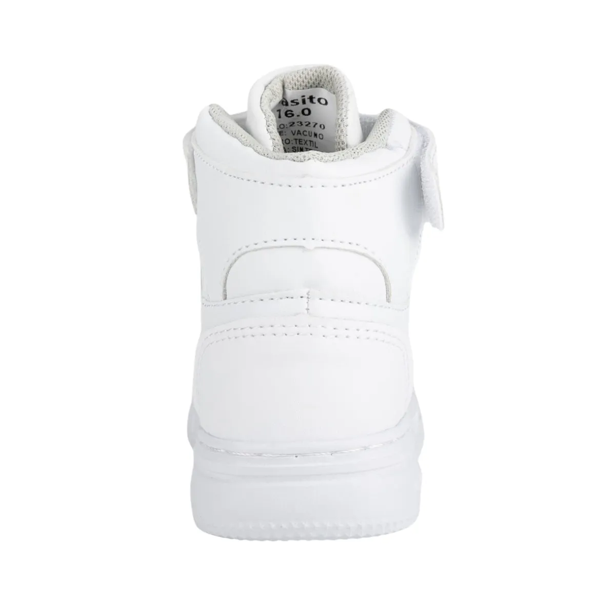 Tenis Blancos Escolar Bota Casual Velcro Para Niño Blasito 05534