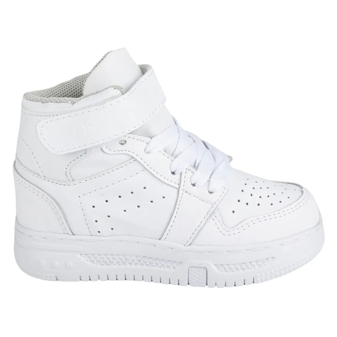 Tenis Blancos Escolar Bota Casual Velcro Para Niño Blasito 05534