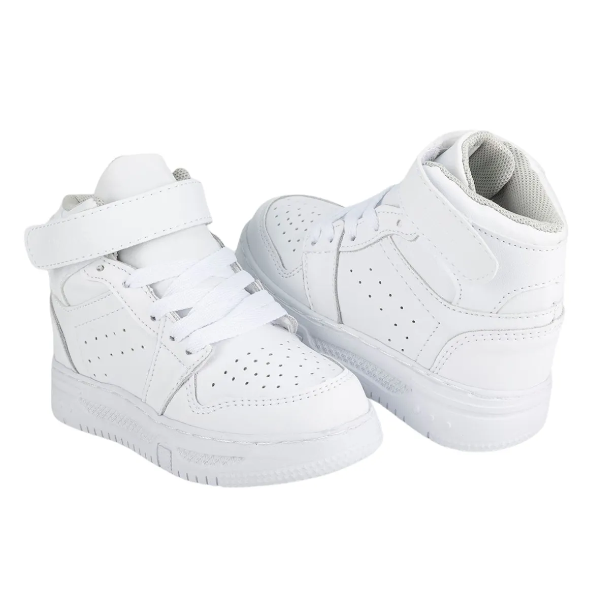 Tenis Blancos Escolar Bota Casual Velcro Para Niño Blasito 05534