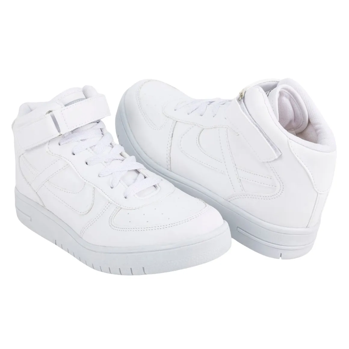 Tenis Blancos Escolar Bota Casuales Para Niño Joven Panam 06087