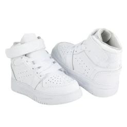 Tenis Blancos Escolar Para Niños Bota Casual Velcro Blasito 05533