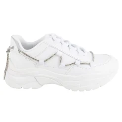 Tenis Blancos Plataforma Brillos Para Mujer Neosport 05216