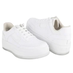 Tenis Blancos Plataforma Para Mujer Neosport 05571
