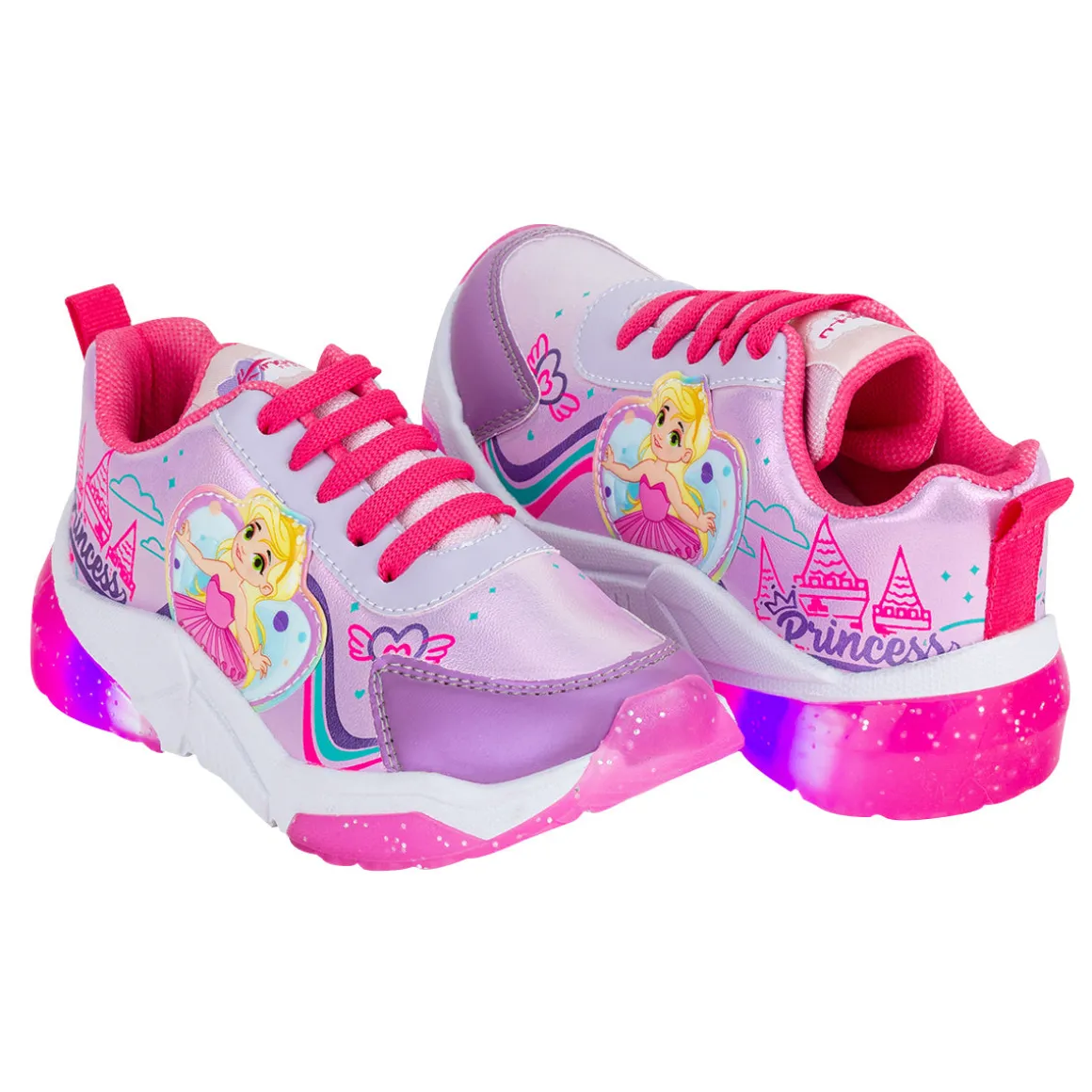 Tenis Moda Niña Princesa Luces Led Kings Lu 03525