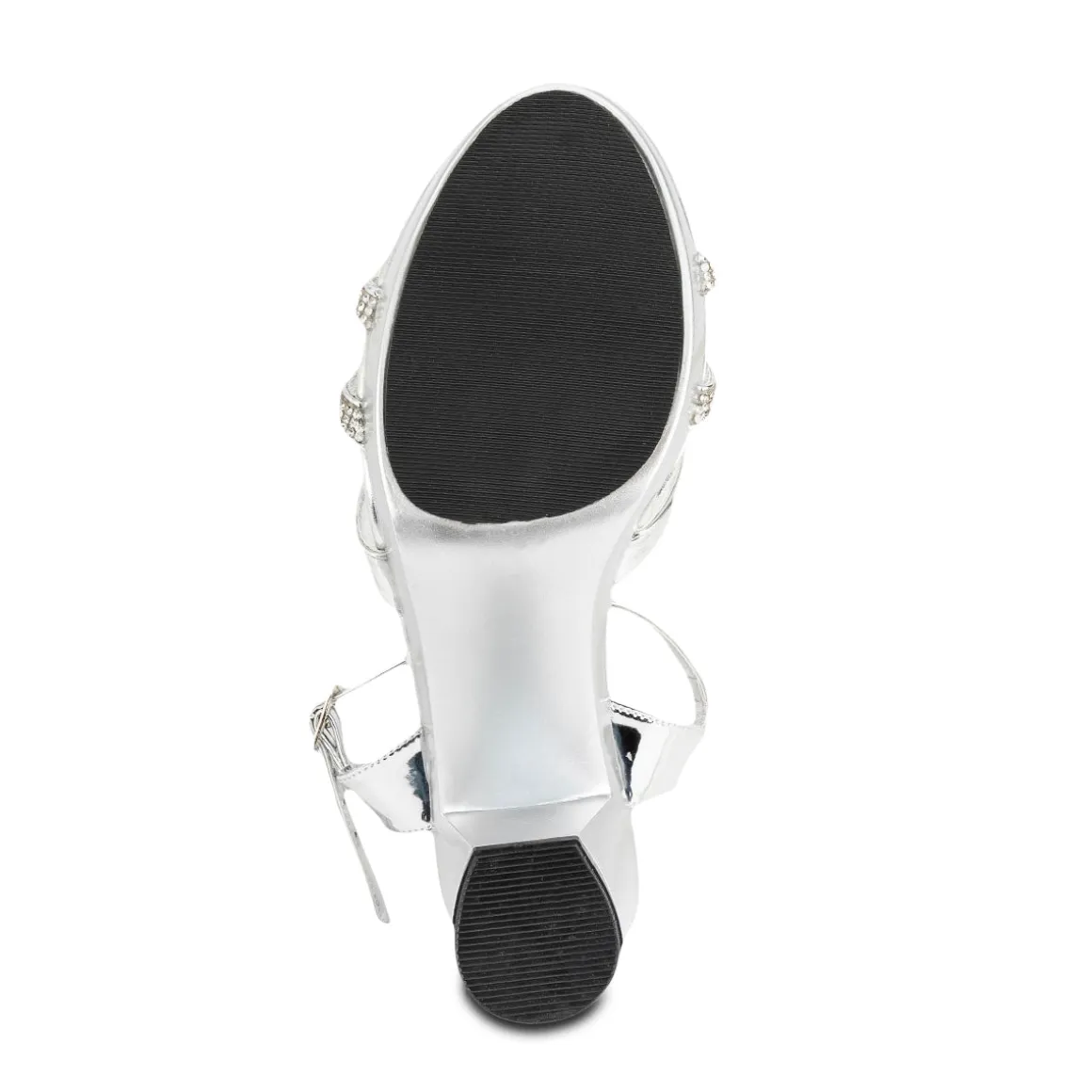 Zapatilla Elegante Fiesta Graduación Tiras Brillo Plata Para Mujer Joza 05412