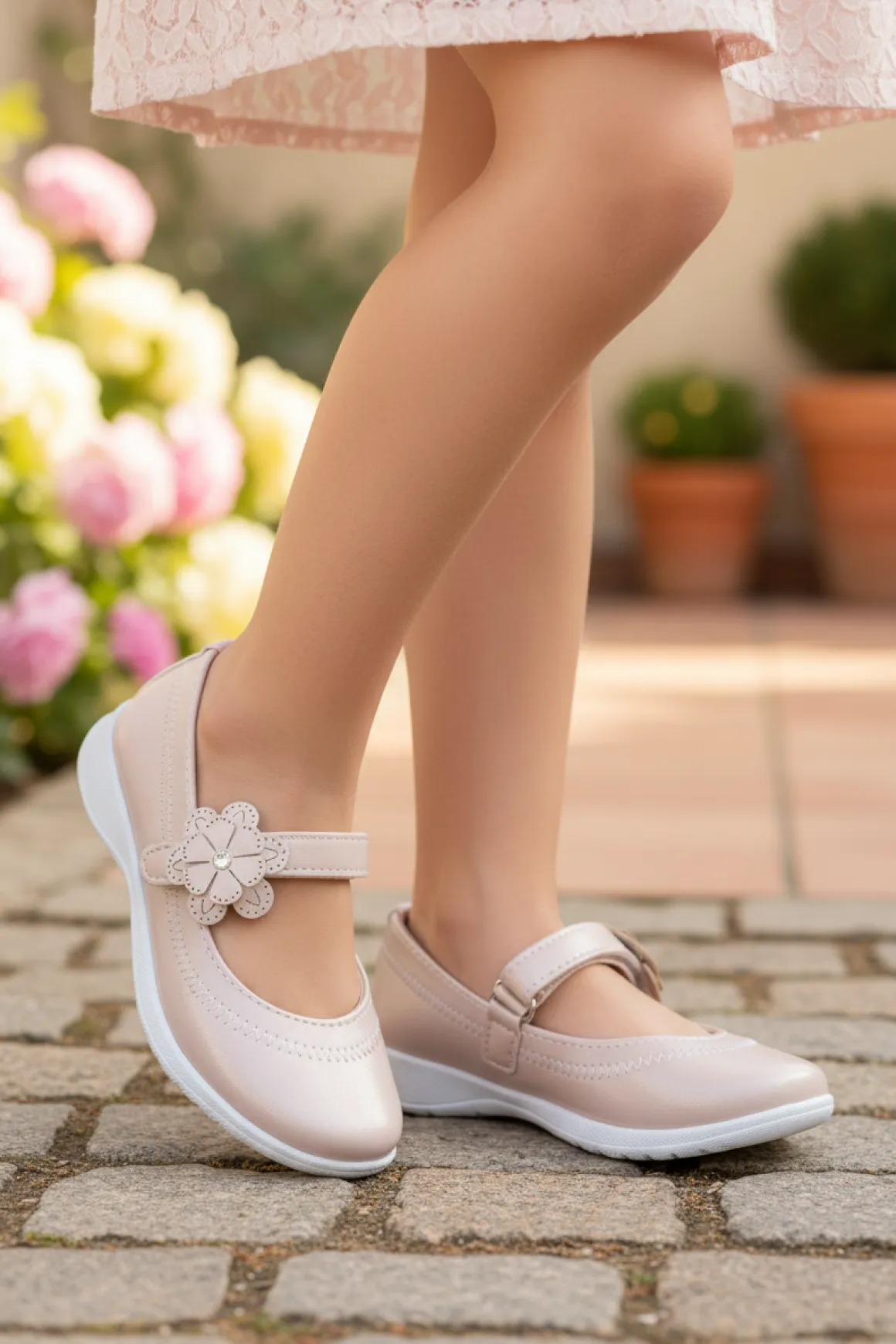 Zapato Balerina Vestir Flor Niña Pekekids 08309