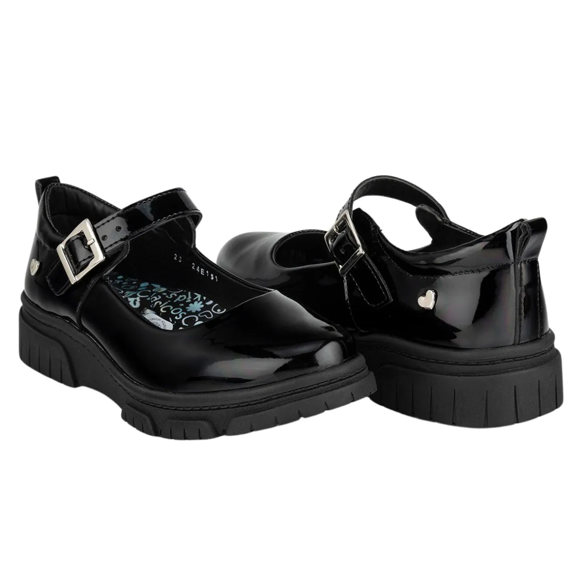 Zapato Charol Escolar Corazón Niña Blasito 05415