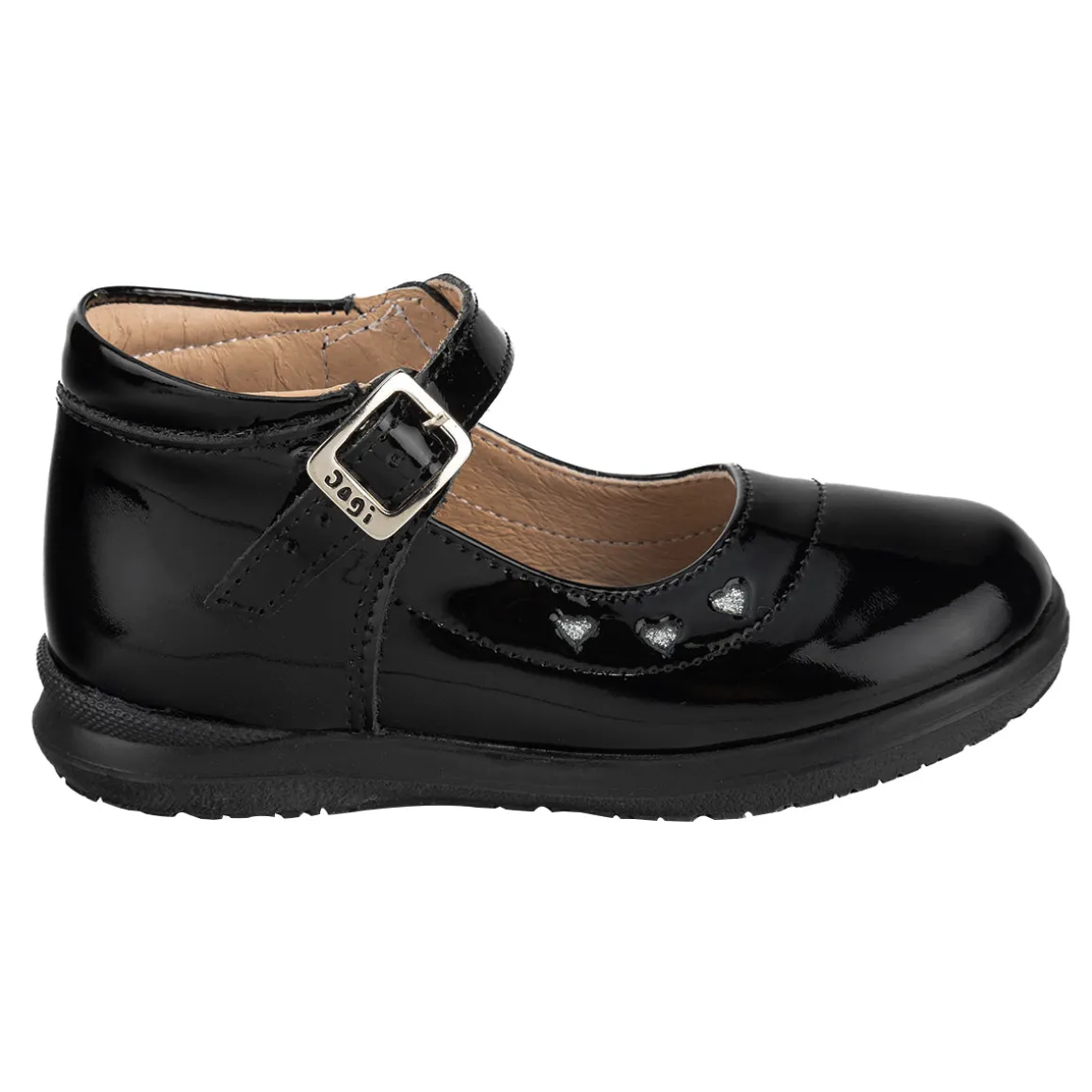 Zapato Dogi Para Niña Corazón Escolar Hebilla Negro 05507