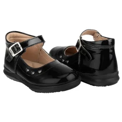 Zapato Dogi Para Niña Corazón Escolar Hebilla Negro 05507