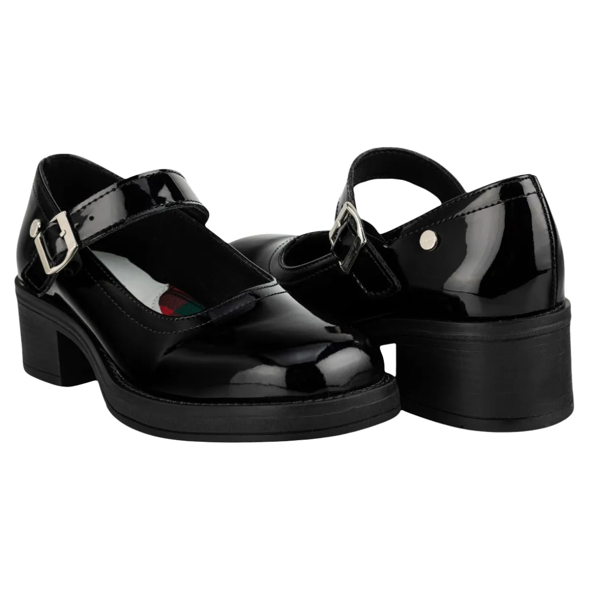 Zapato Escolar Chabelo Para Niña Junior Tacón Cuadrado 07226