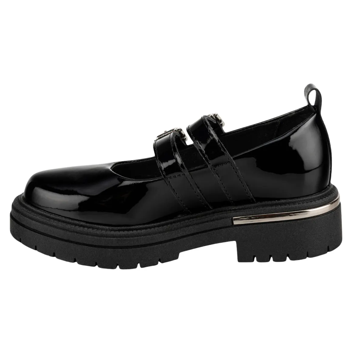 Zapato Escolar Chabelo Para Niña Mocasín Doble Hebilla 07227
