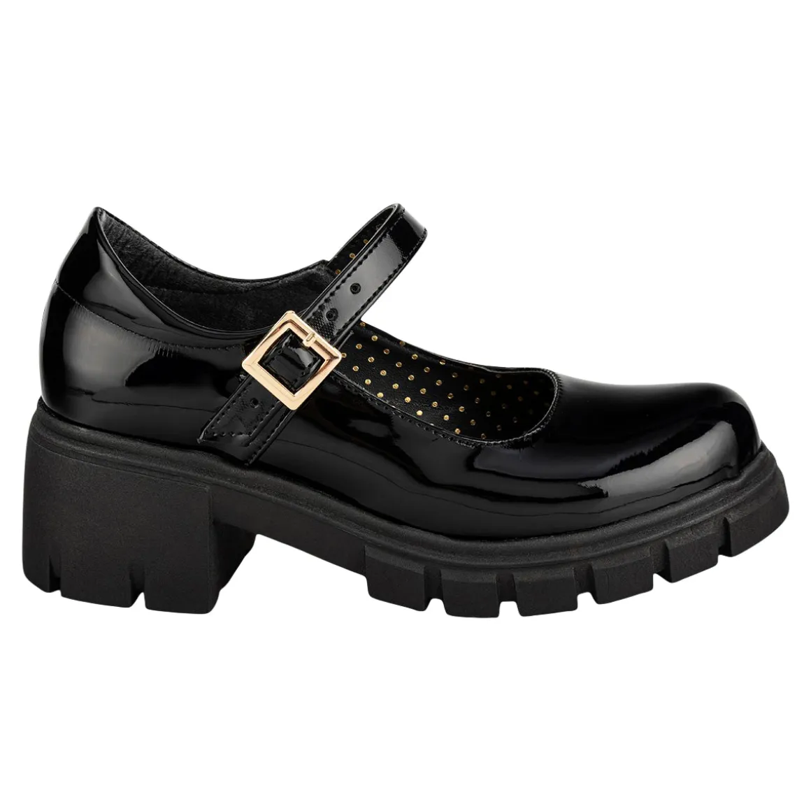 Zapato Escolar Happy Shoes Para Mujer Tacón Mary-Jane 07427