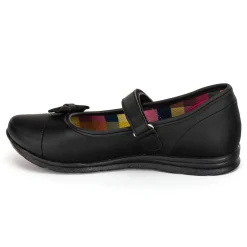 Zapato Escolar Moño Negro Velcro Joven Nick&wick 03006