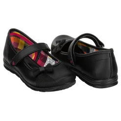 Zapato Escolar Moño Negro Velcro Joven Nick&wick 03006