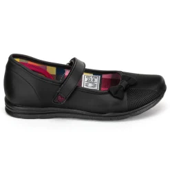 Zapato Escolar Moño Negro Velcro Joven Nick&wick 03006