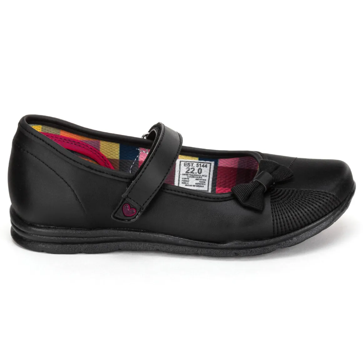 Zapato Escolar Moño Negro Velcro Joven Nick&wick 03006