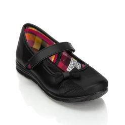 Zapato Escolar Moño Negro Velcro Niña Nick&wick 03005
