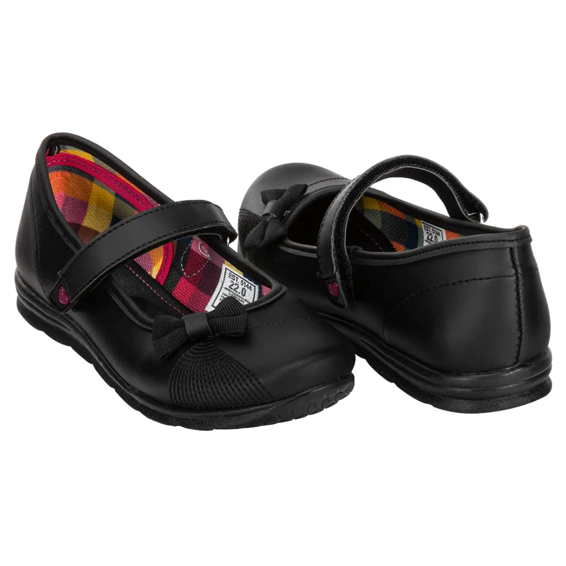 Zapato Escolar Moño Negro Velcro Niña Nick&wick 03005