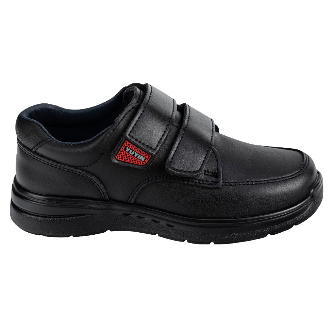 Zapato Escolar Velcro Negro Niño Yuyin 05598